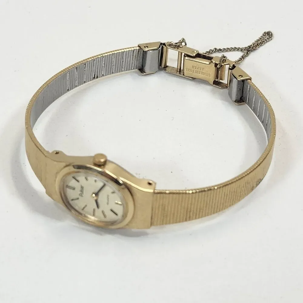 Pulsar Womens Watch Y590-5589 Gold Tone Stainless New Battery Vintage
